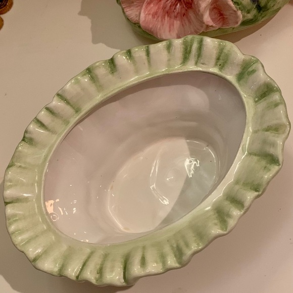 Italian San Marco Nove Lidded Pansy Dish - Picture 6 of 10